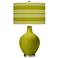 Color Plus Ovo 28 1/2" Bold Stripe Shade Olive Green Table Lamp