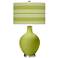 Color Plus Ovo 28 1/2" Bold Stripe Shade Parakeet Green Table Lamp