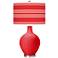Color Plus Ovo 28 1/2" Bold Stripe Shade Poppy Red Table Lamp