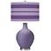 Color Plus Ovo 28 1/2" Bold Stripe Shade Purple Haze Glass Table Lamp