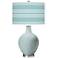 Color Plus Ovo 28 1/2" Bold Stripe Shade Rain Blue Table Lamp