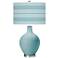 Color Plus Ovo 28 1/2" Bold Stripe Shade Raindrop Blue Table Lamp