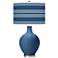 Color Plus Ovo 28 1/2" Bold Stripe Shade Regatta Blue Table Lamp