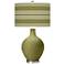 Color Plus Ovo 28 1/2" Bold Stripe Shade Rural Green Table Lamp