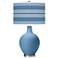 Color Plus Ovo 28 1/2" Bold Stripe Shade Secure Blue Table Lamp