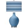 Color Plus Ovo 28 1/2" Bold Stripe Shade Secure Blue Table Lamp