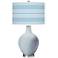 Color Plus Ovo 28 1/2" Bold Stripe Shade Take Five Blue Table Lamp