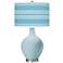 Color Plus Ovo 28 1/2" Bold Stripe Shade Vast Sky Blue Table Lamp