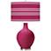 Color Plus Ovo 28 1/2" Bold Stripe Shade Vivacious Pink Table Lamp