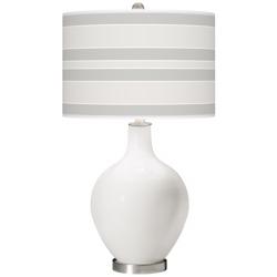 Color Plus Ovo 28 1/2&quot; Bold Stripe Shade Winter White Table Lamp
