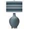 Color Plus Ovo 28 1/2" Bold Stripe Smoky Blue Table Lamp