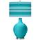 Color Plus Ovo 28 1/2" Bold Stripe Surfer Blue Table Lamp