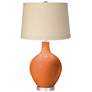 Color Plus Ovo 28 1/2" Burlap and Celosia Orange Glass Table Lamp