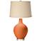 Color Plus Ovo 28 1/2" Burlap and Celosia Orange Glass Table Lamp