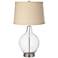 Color Plus Ovo 28 1/2" Burlap and Clear Glass Fillable Table Lamp