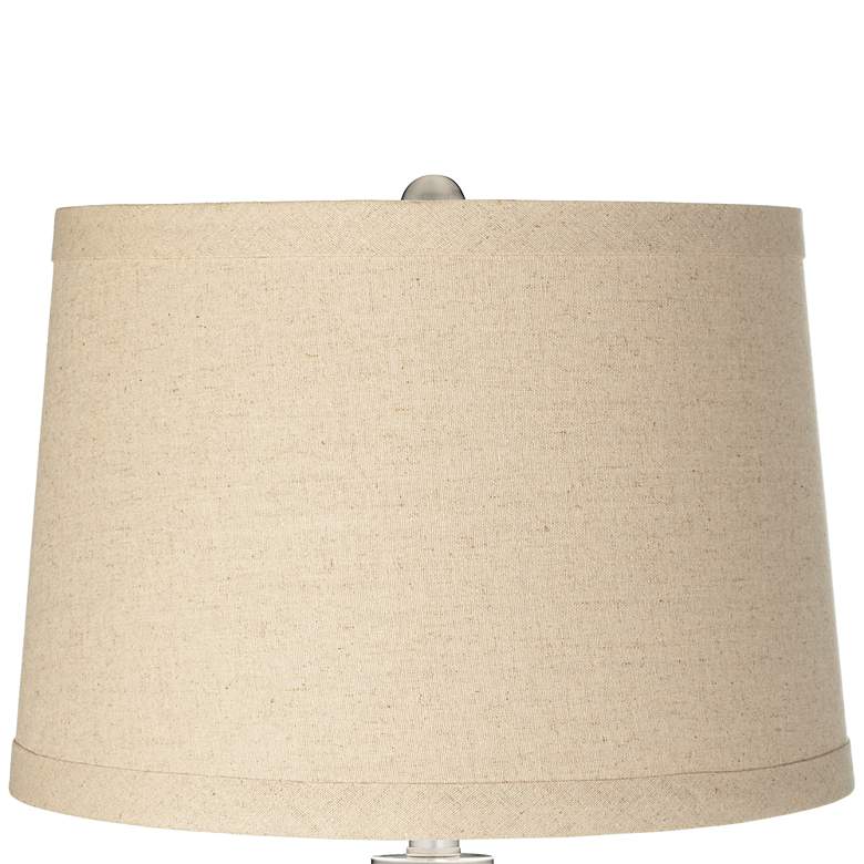 Image 3 Color Plus Ovo 28 1/2" Burlap and Clear Glass Fillable Table Lamp more views