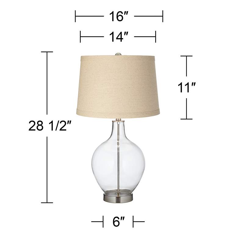 Image 4 Color Plus Ovo 28 1/2" Burlap and Clear Glass Fillable Table Lamp more views