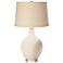 Color Plus Ovo 28 1/2" Burlap Shade and Steamed Milk White Table Lamp