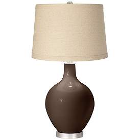 Image1 of Color Plus Ovo 28 1/2" Burlap Shade Carafe Brown Table Lamp