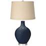 Color Plus Ovo 28 1/2" Burlap Shade Naval Blue Table Lamp