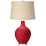 Color Plus Ovo 28 1/2" Burlap Shade Ribbon Red Table Lamp