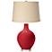Color Plus Ovo 28 1/2" Burlap Shade Ribbon Red Table Lamp