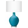 Color Plus Ovo 28 1/2" Caribbean Sea Blue Table Lamp with USB Dimmer