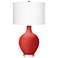 Color Plus Ovo 28 1/2" Cherry Tomato Red Table Lamp with USB Dimmer
