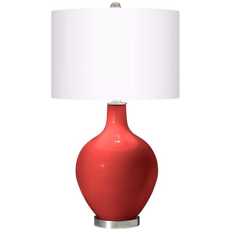 Image 2 Color Plus Ovo 28 1/2" Cherry Tomato Red Table Lamp