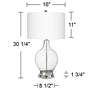 6_Color Plus Ovo 28 1/2" Clear Glass Fillable Table Lamp with USB Base more views