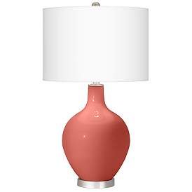 Image2 of Color Plus Ovo 28 1/2" Coral Reef Pink Table Lamp With USB Dimmer