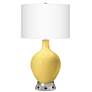 1_Color Plus Ovo 28 1/2" Daffodil Yellow Lamp with USB Workstation Base