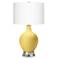 Color Plus Ovo 28 1/2" Daffodil Yellow Lamp with USB Workstation Base