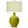 Color Plus Ovo 28 1/2" Diamonds Pattern Olive Green Table Lamp