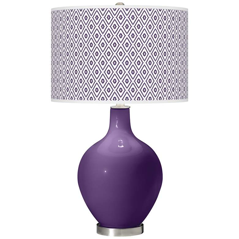 Image 1 Color Plus Ovo 28 1/2" Diamonds Shade Acai Purple Table Lamp