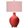 Color Plus Ovo 28 1/2" Diamonds Shade Cherry Tomato Red Table Lamp