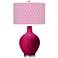Color Plus Ovo 28 1/2" Diamonds Shade French Burgundy Red Table Lamp