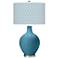Color Plus Ovo 28 1/2" Diamonds Shade Great Falls Blue Table Lamp