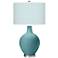 Color Plus Ovo 28 1/2" Diamonds Shade Reflecting Pool Blue Table Lamp