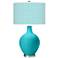 Color Plus Ovo 28 1/2" Diamonds Shade Surfer Blue Table Lamp