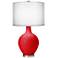 Color Plus Ovo 28 1/2" Double Shade with Bright Red Table Lamp