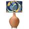 Color Plus Ovo 28 1/2" Drifting Circles Shade Burnt Almond Brown Lamp