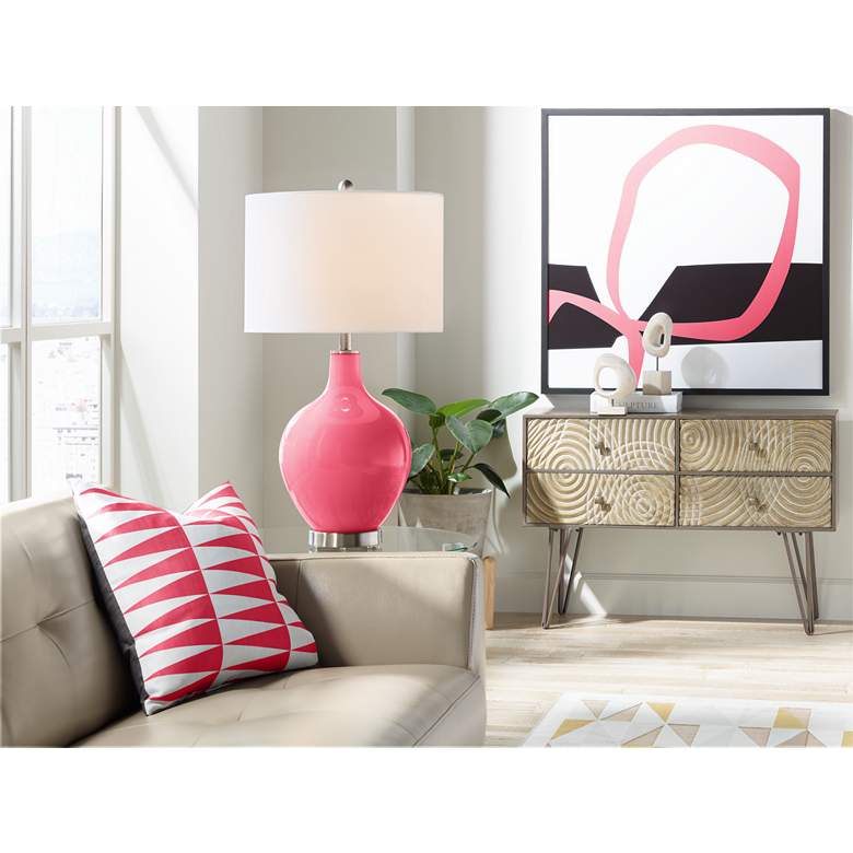 Image 3 Color Plus Ovo 28 1/2" Eros Pink Table Lamp more views