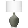 2_Color Plus Ovo 28 1/2" Fog Linen Shade Pewter Green Table Lamp