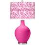 Color Plus Ovo 28 1/2" Gardenia Pattern Shade Fuchsia Pink Table Lamp