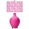 Color Plus Ovo 28 1/2" Gardenia Pattern Shade Fuchsia Pink Table Lamp