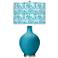 Color Plus Ovo 28 1/2" Gardenia Shade Caribbean Sea Blue Table Lamp