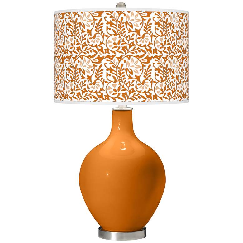 Image 1 Color Plus Ovo 28 1/2" Gardenia Shade Cinnamon Spice Orange Table Lamp