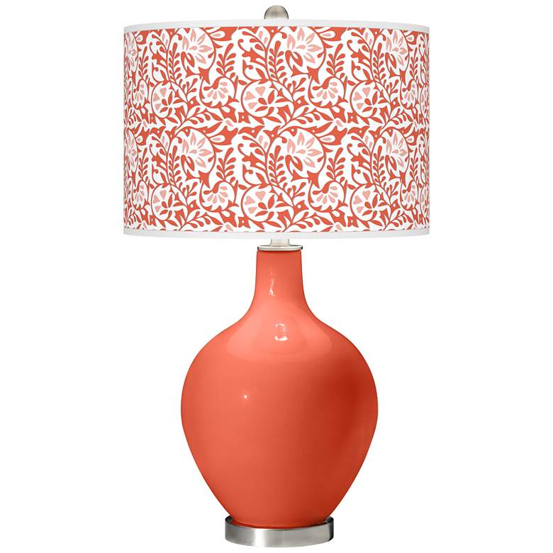 Image 1 Color Plus Ovo 28 1/2" Gardenia Shade Daring Orange Table Lamp