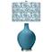 Color Plus Ovo 28 1/2" Gardenia Shade Great Falls Blue Table Lamp